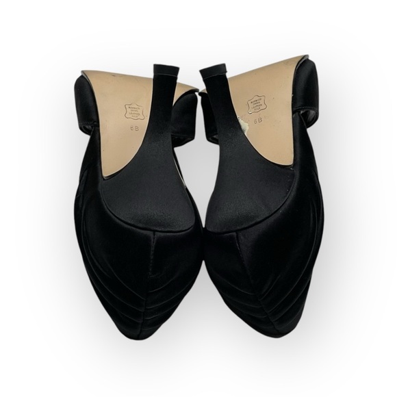 White House Black Market WHBM ❁ Satin Knot Peep Toe D’Orsay Heels ❁ Black ❁ 6B ❁ - Picture 13 of 16